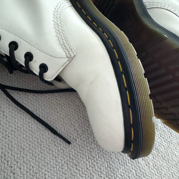 Dr. Martens White + Black 1460 Leather Lace Up Boots Size 9 - Picture 8 of 16